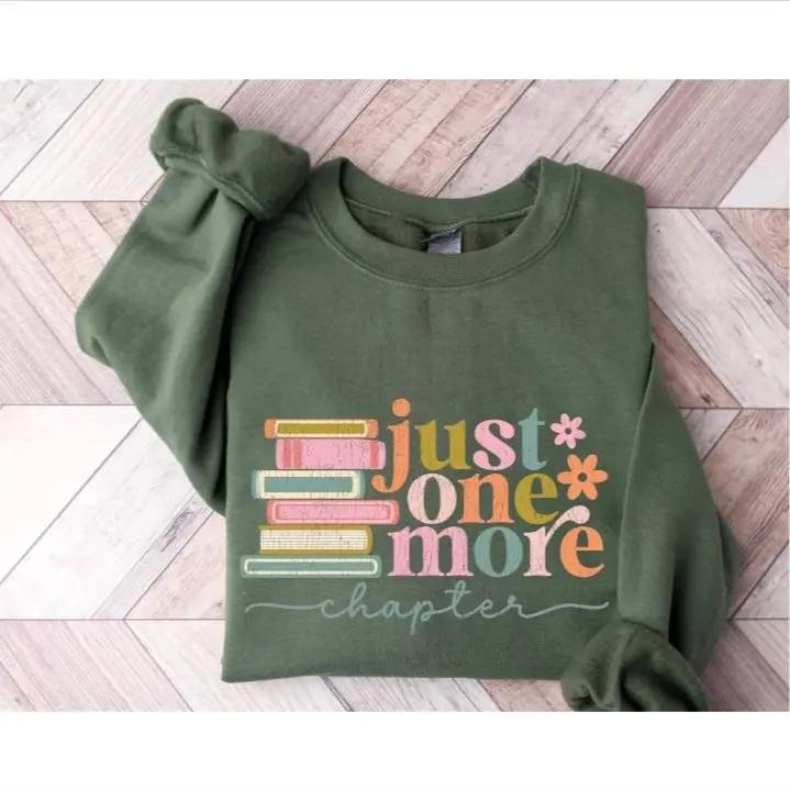 HappyShift - Just One More Chapter Sweatshirt, Book Lover Gift, Reading Sweatshirt, Bookish Hoodie, Books Lover, Librarian Shirt, Reader Gift, Librarian Gift