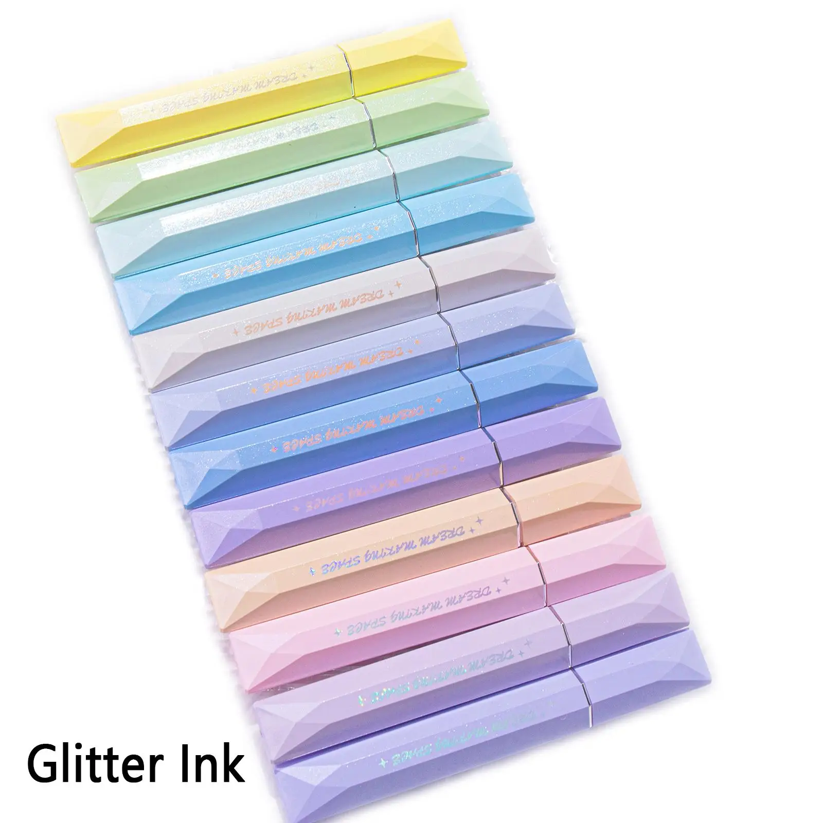 Glitter Lightstick Highlighter Pens (12pcs), School Supplies Minimalist Colorful Highlighter Pen, Teacher Must Haves, Highlighter Pen for Home Student