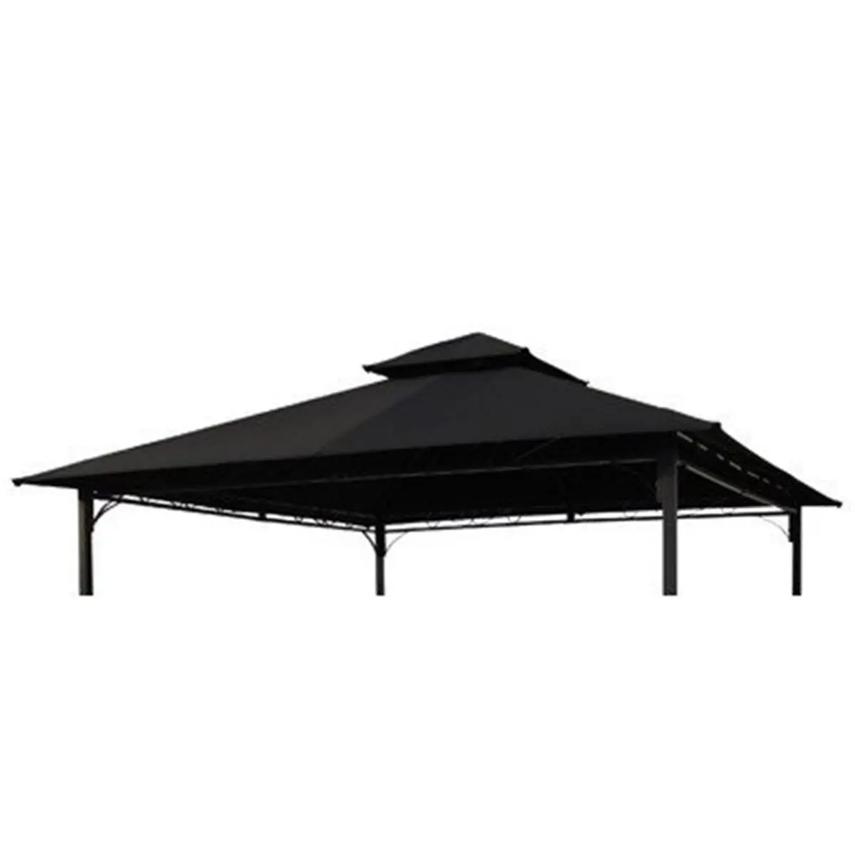 212 MAIN Outdoor St. Kitts 10 ft. Removable Patio Gazebo Replacement Top - Black, UV Resistant, Vented, with Slip Pockets, Patio Canopy