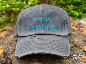 Chaos Coordinator Hat | Distressed Baseball Cap OR Ponytail Hat | Mom Life | Gift for Mom | Gift for Her | Teacher Gift | Low Profile Cap
