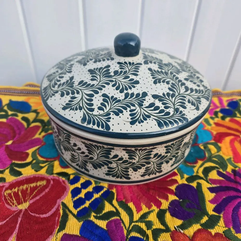 Jade Green Talavera Tortilla Holder