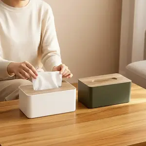 Desktop Living Room Paper Towel Holder Plastic Simple Pull-Top Box Home Multi-Functional Paper Towel Dispenser Tissue Dispenser