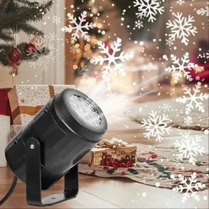 Snowflake Projection Lamp, Christmas Snow Pattern Rotating LED Landscape Decor Light, Ideal for Birthday Wedding Holiday Party Indoor Garden Patio Decoration, Outdoor Landscape Lights