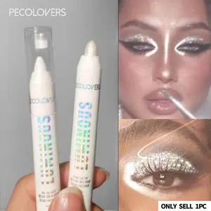1pc Pearlescent Eyeshadow Stick, Highlighter White Eyeshadow Stick, Natural Contour Stick, Long-Lasting Waterproof Versatile Under-Eye Makeup Pencil