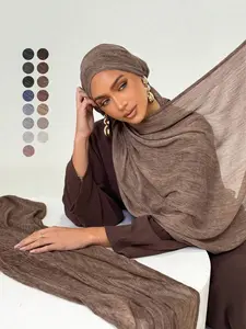 1 piece women’s solid-color modal fabric pleated tassel scarf—casual everyday headscarf, sun-protection warm shawl/scarf suitable for dresses
