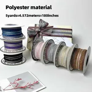 1.5 Inch Ribbon Roll Packaging, 5 Yards (4.572 M/180 Inches) Half-Transparent Wide Edge Netting Ribbon, Ideal for Bouquets, Gifts, Bows, Cake Boxes
