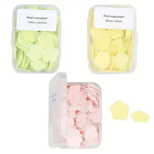 100pcs/box Petal Soap Paper Sheets, Disposable Portable Soap Slices for Hand Washing and Cleaning, Convenient and Hygienic, Hand Cleaning Product