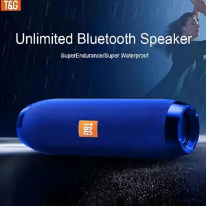 T&G TG117 Blue Portable Bluetooth Speaker IPX4 Waterproof Wireless Subwoofer Stereo Pairing Hi-Fi Sound TWS 1200mAh Battery