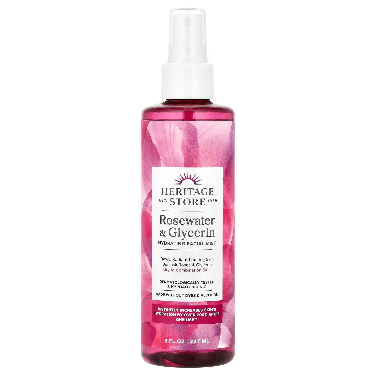 Heritage Store Rosewater & Glycerin, Hydrating Facial Mist, 8 fl oz (237 ml)