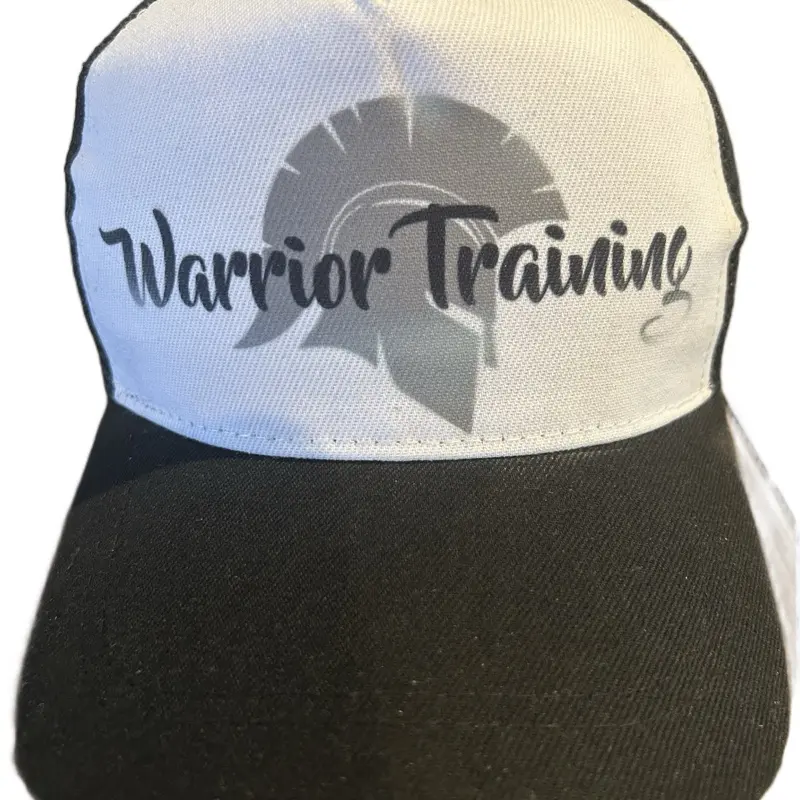 Warrior Training Black and White Snap Back Ball Cap with Warrior Training Logo