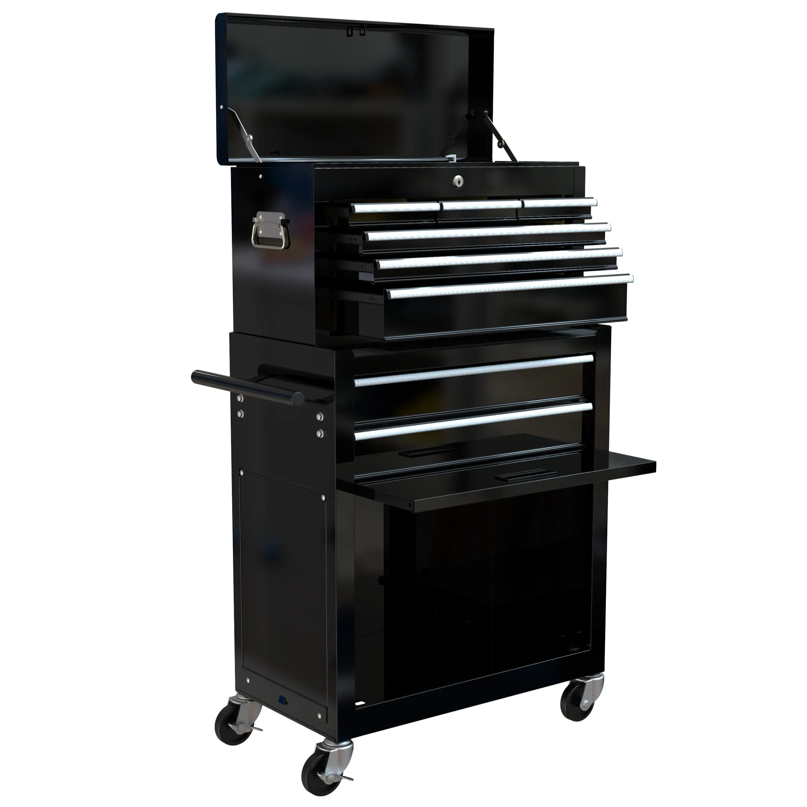 8-Drawer Rolling Tool Storage Cabinet with Enhanced Packaging, Detachable Top Tool Box, Metal Tool Cart for Garage Workshop