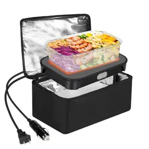 Protable Oven Food Warmer 100W, 12V/24V/110V Electric Lunch Box for Adults, Personal Microwave for Heating and Cooking Meals on Office/Travel/Car/Truck/Hotel/Home/Workplace