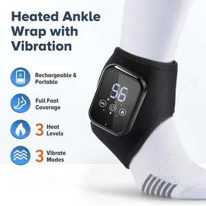 Ankle heating massager, 3 vibration modes, 3 heating modes, USB charging, foot massage, triple method foot massager, wireless portable 3-in-1 massager, heated ankle wrap, Valentine's Day gift, Mother's Day gift