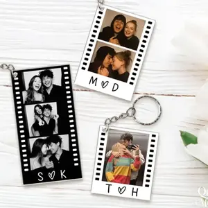 Custom Couple Photo Strip Keychain, Valentines Day Gift For Him Her, Couples Gift, Personalized Photo Key Ring, Boyfriend Gift