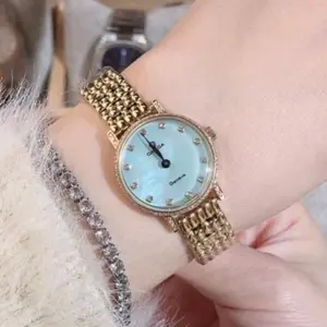 Omega Genève Vintage 23mm Manual Wind - Custom Ice Blue MOP & Diamond Bezel MWT000561