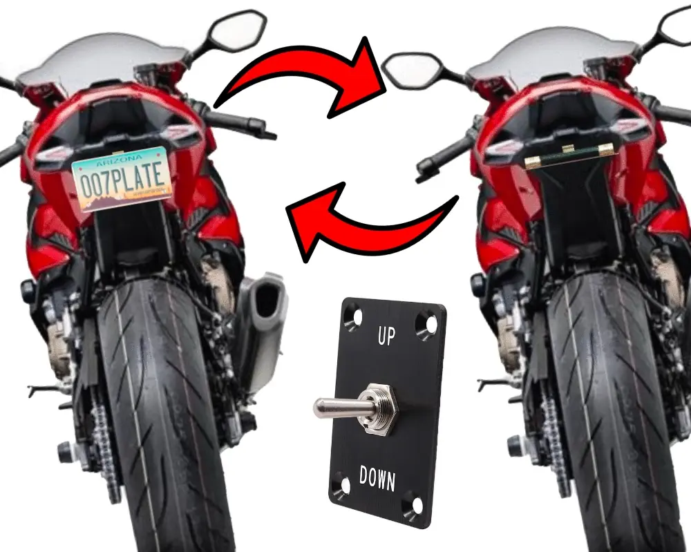 Motorized Carbon Fiber Plate Flipper Unit with Wireless Switch-Operated Dual Motors, Motorcycle Fender Eliminator