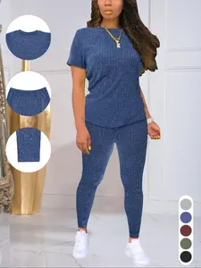 Women's short-sleeved trousers women's Casual suit top, suitable for home leisure gatherings