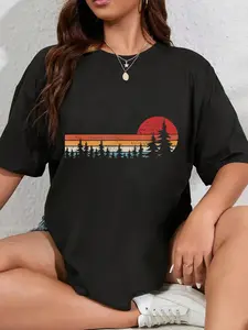 100% Cotton Unisex Trees Wildlife Nature Retro Forest T-Shirt Outdoor Wildlife Nature Forest Gifts