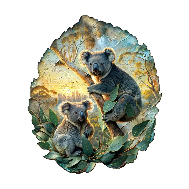 Diy Wooden Jigsaw Puzzle, Sun-Themed Koala Design Toy for Hobbies & Games, Diy Wooden Puzzle