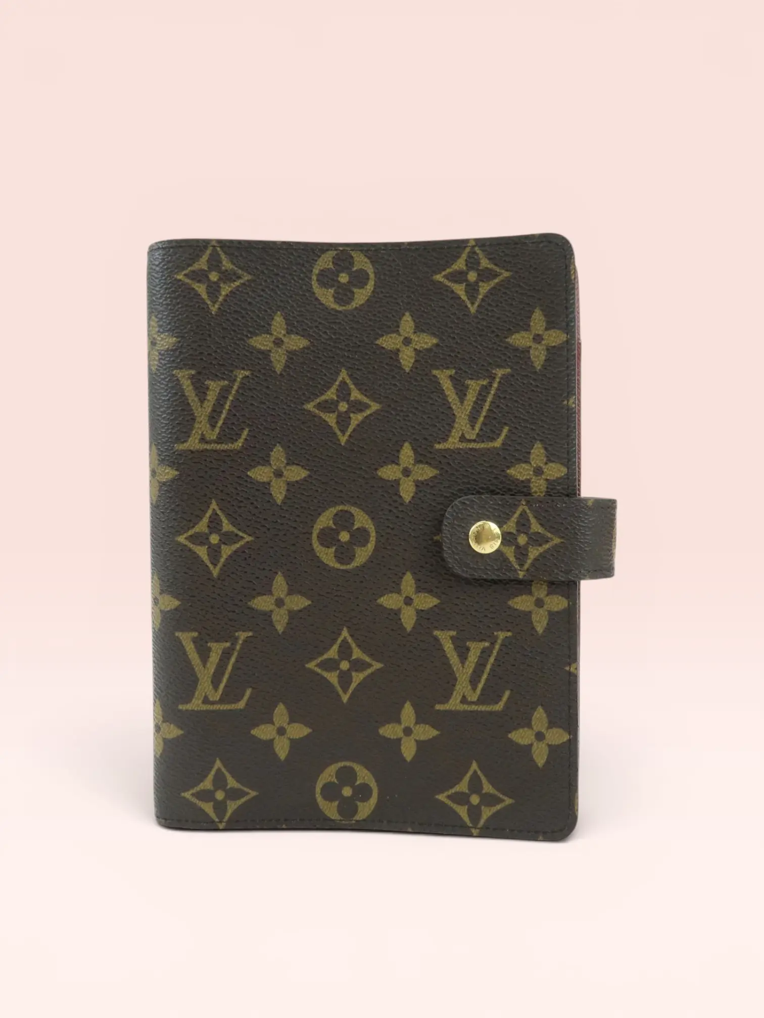 Pre-owned Louis Vuitton Canvas Small Leather Goods Compact Monogram Agenda MM (2001)
