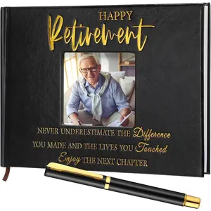 Guest Book with Signature Pen  Party  Supplies for Women Men Office Colleague Advice and Wishes Decorations(Photo)