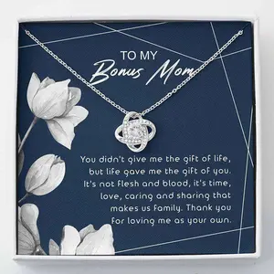 To my Bonus mom necklace, Bonus mom gifts, Stepmom gifts from from stepdaughter and stepson, Bonus mom mothers day gifts, Step mom mothers day gifts