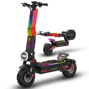 RD6 REDDYDY Adults Electric Scooter 6000W Dual Motor Up to 62 mph, 75 Miles Range, 72V35Ah Battery, C-Type Dual Suspensions 13" All Terrain Tires Adjustable Handlebar, NFC and Detached Seat, Foldable, Sport