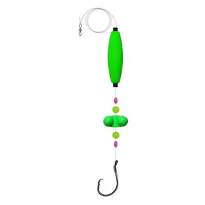 Catfish Float Rig Santee Cooper Style, Pre-Made with Foam Bobber, Rattle Beads & Circle Hooks, for Bank and Boat Catfishing