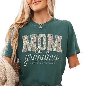Mom And Grandma Floral T-shirt, Vintage Boho Mother’s Day Shirt, Cute Gift For Grandma Women Casual Shirt