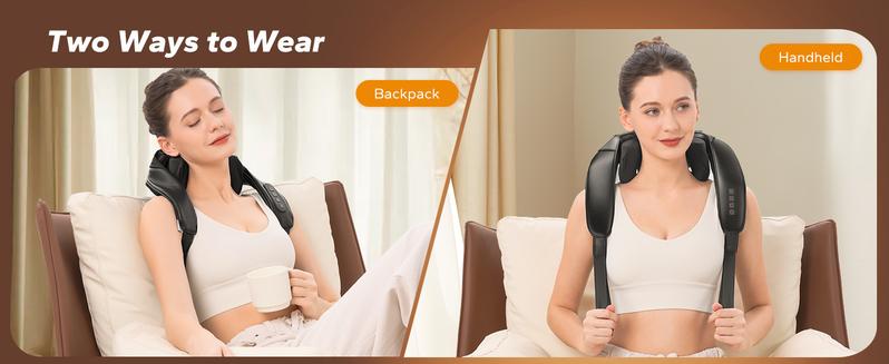 MERACH 6D Cordless Shiatsu Neck Shoulder Handfree Back Massager with Heat Electric Massager Adjustable Relaxing Gift Comfort Neck Massage Devices TikTokShopBlackFriday