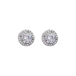 CZ Cubic Zirconia Stud Earrings for Men Women,Unisex Punk Hip Hop Earrings