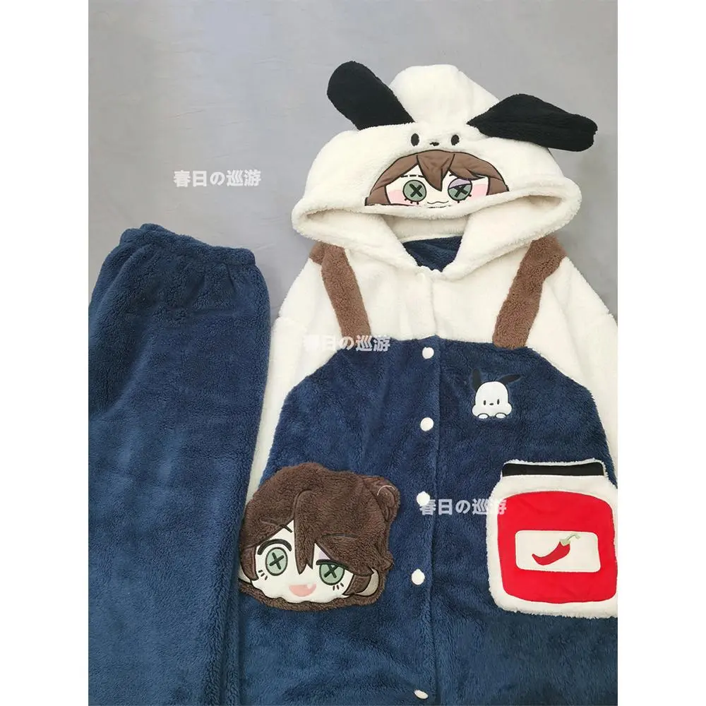 Game Identity V Emma Woods Luca Balsa Ithaqua Mike Morton Anime Cosplay Costume Winter Hooded Nightgown Set Halloween Fans Gift