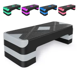 Adjustable Aerobic Stepper Workout Equipment – 27" Exercise Step Platform with 3 Height Levels (4"/6"/8") for Cardio, Strength Training, and Home Gym Equipment