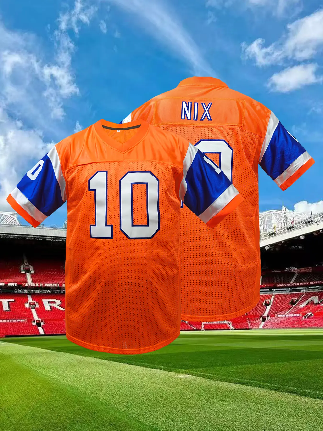 Men's Stitched Denver #10 Football Jersey, Sports Style Jersey, Sports Jersey, Sportswear Shirt, Sporty Loose-Fit Long Sleeve T-Shirt, Breathable Casual Wear for All Seasons, Soccer Uniform, Embroidery Sportswear, Embroidered Jerseys