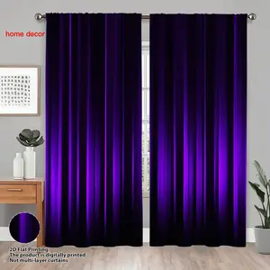 2pcs Deep Gradient Pleated Fabrics Curtains, Minimalist Luxurious Blackout Drapes for Bedroom, Gaming Room, Gothic Decor & Seasonal Parties, Home Decoration Curtain