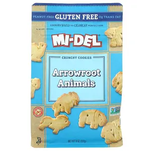 Mi-Del Cookies Crunchy Cookies, Arrowroot Animals , 8 oz (227 g)