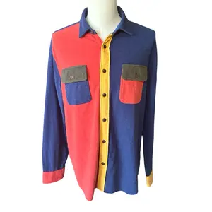 Faherty Knit Alpine Color block Mens Shirt Long Sleeve Soft Cotton Underwear Top Menswear Longsleeves