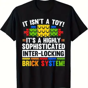 Fun Building Block Featuring Interlocking Bricks And Letters  T-Shirt Unisex