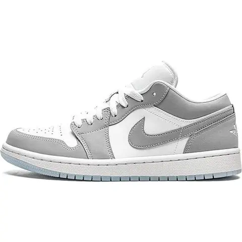 Women's Jordan 1 Low White/Wolf Grey-Aluminum (DC0774 105)