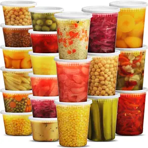 JoyServe Deli Food Containers with Lids - (144 Sets) Bulk Case of 72-32 Oz Quarts & 72-16 Oz Pints Airtight Food Storage Takeout Meal Prep Containers, BPA-Free, Dishwasher, Microwave Safe