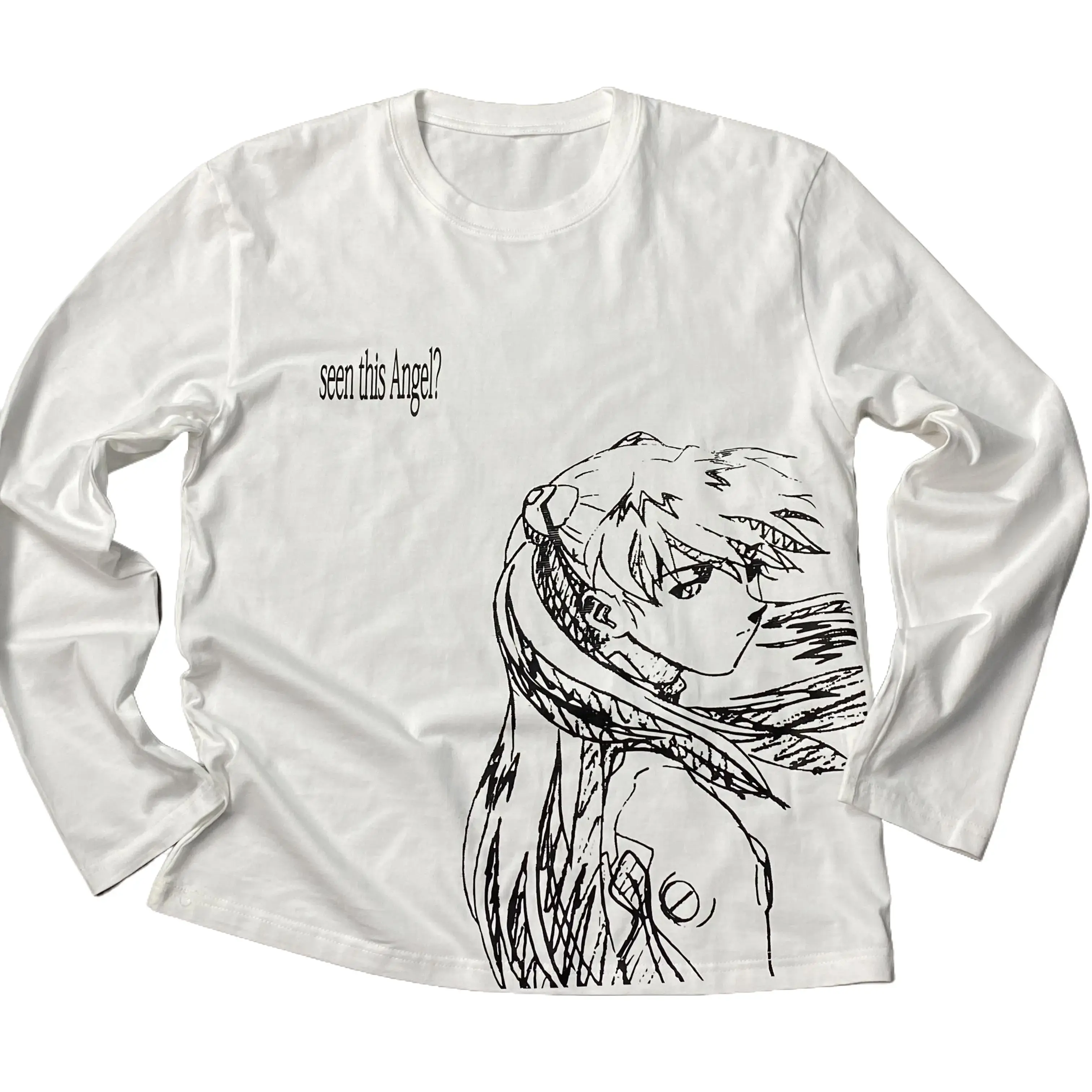 Asuka Anime Evangelion Menswear Long-sleeve Tee,EVA Anime  Pullover Bestie Tops Unisex Menswear for Anime