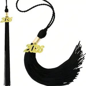 10pcs 2026 Graduation Tassels with Year Charms, Diploma Hat and Bachelor Gown Honor Ribbon, Graduation Party Supplies and Decorations