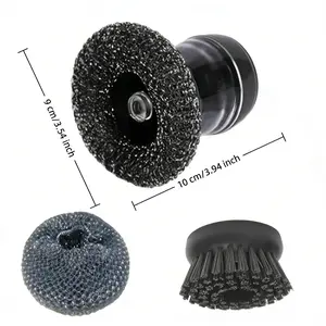 Dish Soap Dispensing Brush with 3 Replaceable Heads