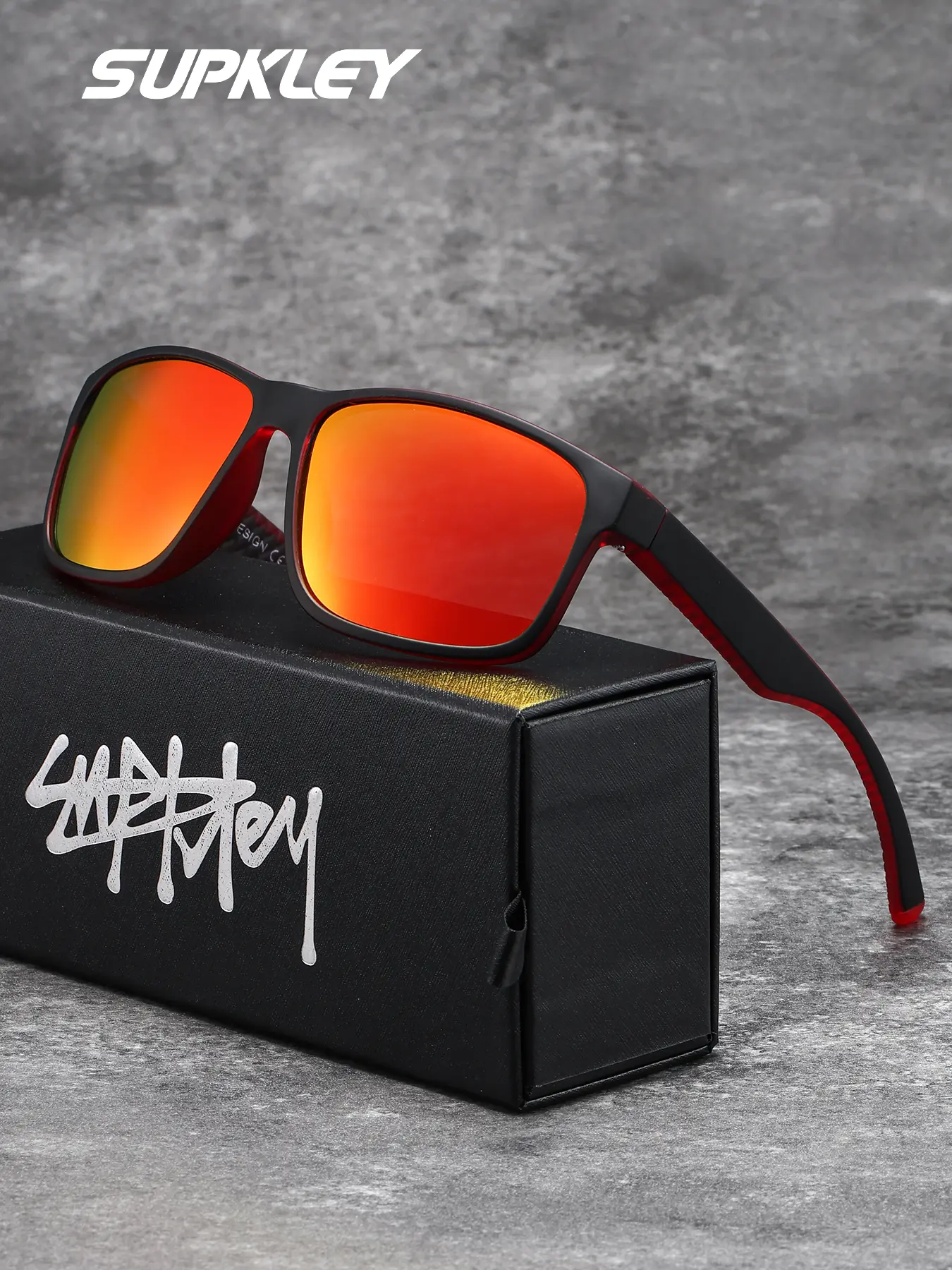 SUPKLEY  Men's Sports Sunglasses Polarized Outdoor Sunglasses Driving Running Fishing Golf Sunshade Sunscreen Sports Eyewear Sporty Sunglasses Summer Sports Sunglasses Sunglasses For Sports