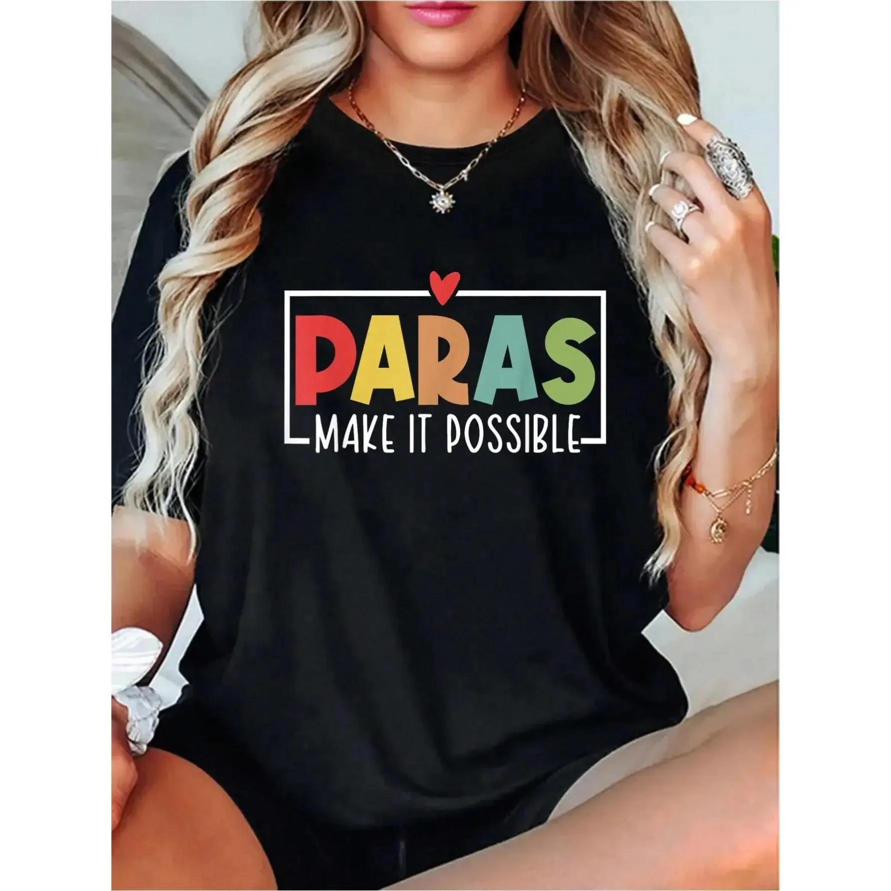 Women's Paramedic Graphic T-Shirt, Loose Fit Cotton Short-Sleeve Round Neck Casual Sports Top for Work and Party Wear, Shortsleeve