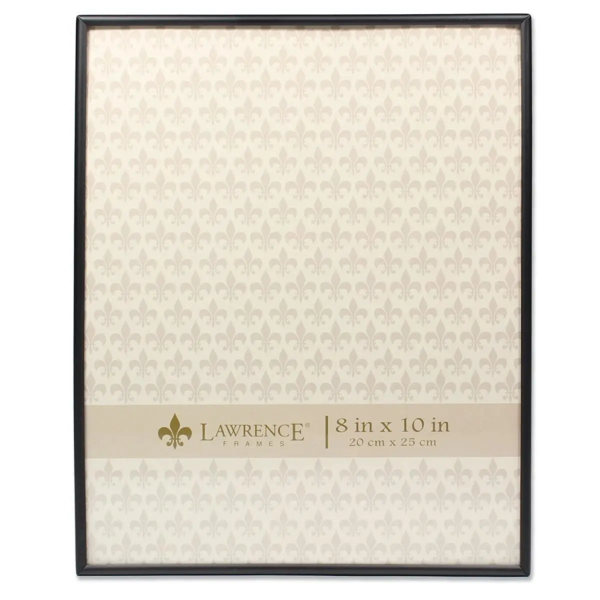 LAWRENCE 8x10 Black Modern Metal Photo Frame - Baby Room Decor, Home Wall Decor, Vertical-Horizontal Orientation, Glass Front, Velvet Back, Tabletop-Wall Mounted Display, Modern Metal Frame