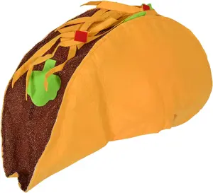 Beistle Taco Hat for Mexican Theme Cinco De Mayo Fiesta Party Supplies Funny Cosplay Halloween Costume, Wacky Hair Day Accessories, One Size, Tan/Brown/Green/Red/Yellow  #tacotuesday #funhat #cosplay #imaginativeplay #hathair #unisex