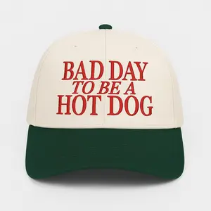 Bad Day to Be a Hot Dog Embroidered Cap, Fourth of July Hot Dog Hat, USA Summer Baseball Cap, Funny Hot Dog Lover Hat, 4th of July Cap