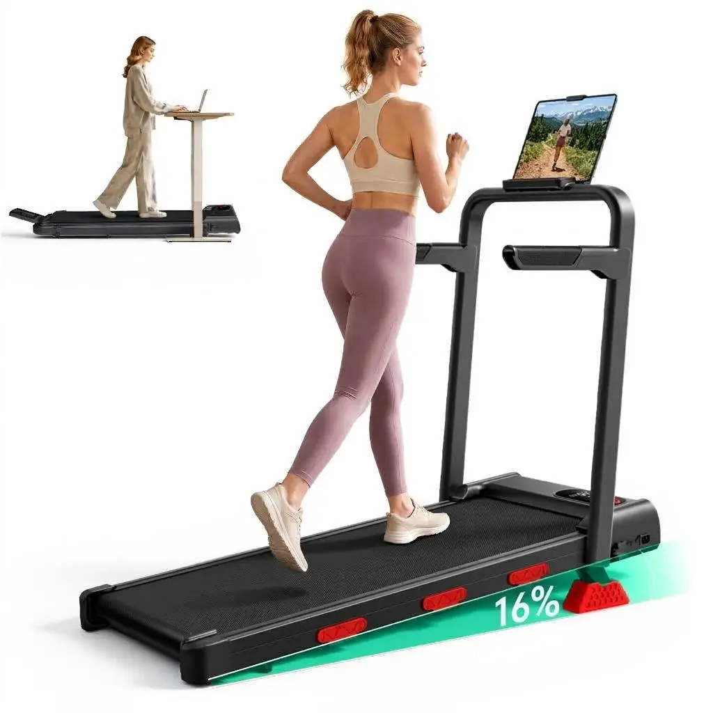 UMAY Under Desk Incline Treadmill, High Definition Big Screen Walking Pad with Incline for Home Small, 2.5 HP Quiet Brushless, 300 LBS Capacity,  outdoorfun Home Gym Equipment Home Workout Equipment