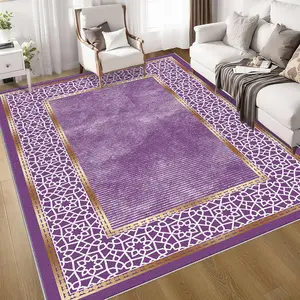 One purple minimalist luxury geometric home rug, machine washable and fade-resistant, soft and durable, suitable for holidays and any space including hotels, offices, sofas, bedside, kitchens, laundry rooms, etc. Home Decorative Rugs
